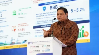 Menko Perekonomian Airlangga Hartarto membuka Digital Transformation Indonesia (DTI) Series 2026 di Jakarta membahas transformasi digital Indonesia.