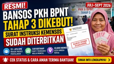 Ilustrasi penyaluran Bansos PKH BPNT Tahap 3 kepada Keluarga Penerima Manfaat (KPM) periode Juli-September 2026.