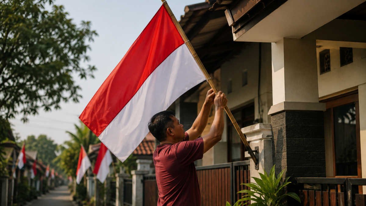 Bendera Merah Putih.
